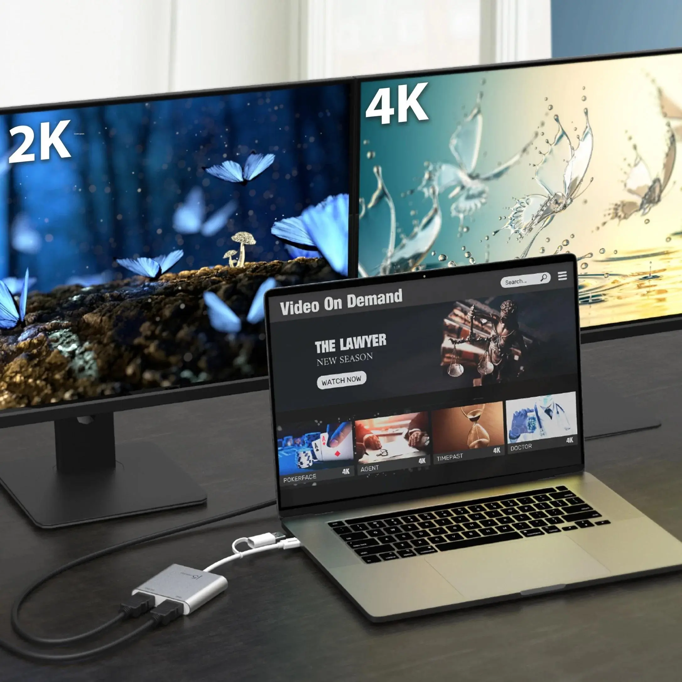 Адаптер j5create JCA365, За 2 монитора, USB-C - 2 x HDMI - image 3