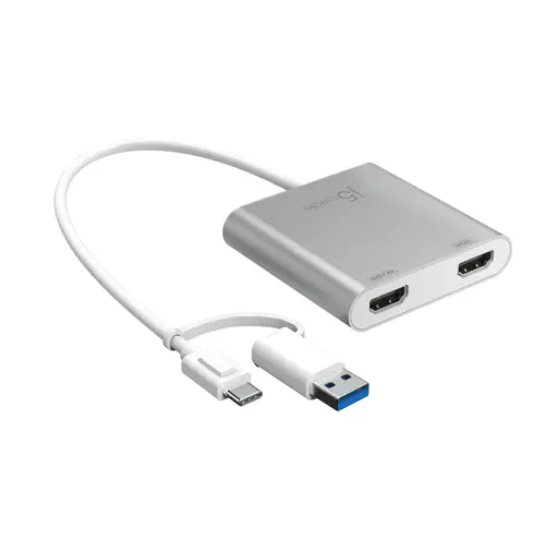 Αντάπτορας j5create JCA365, Για 2 οθόνες, USB-C - 2 x HDMI - 1