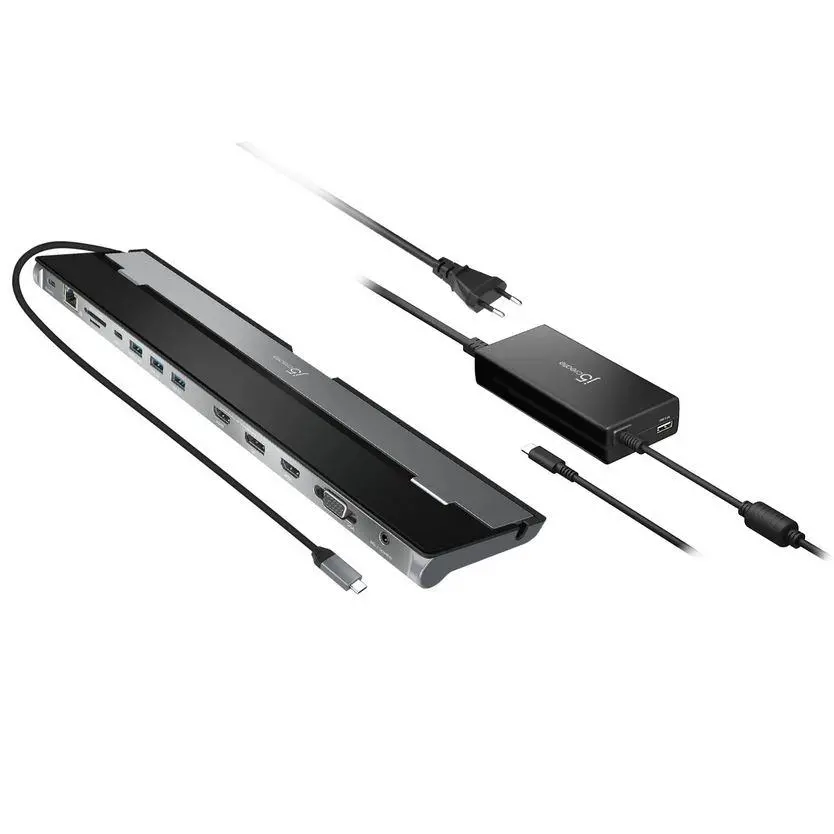 Докинг станция j5create JCD543P, За три монитора с 100W PD захранващ адаптер