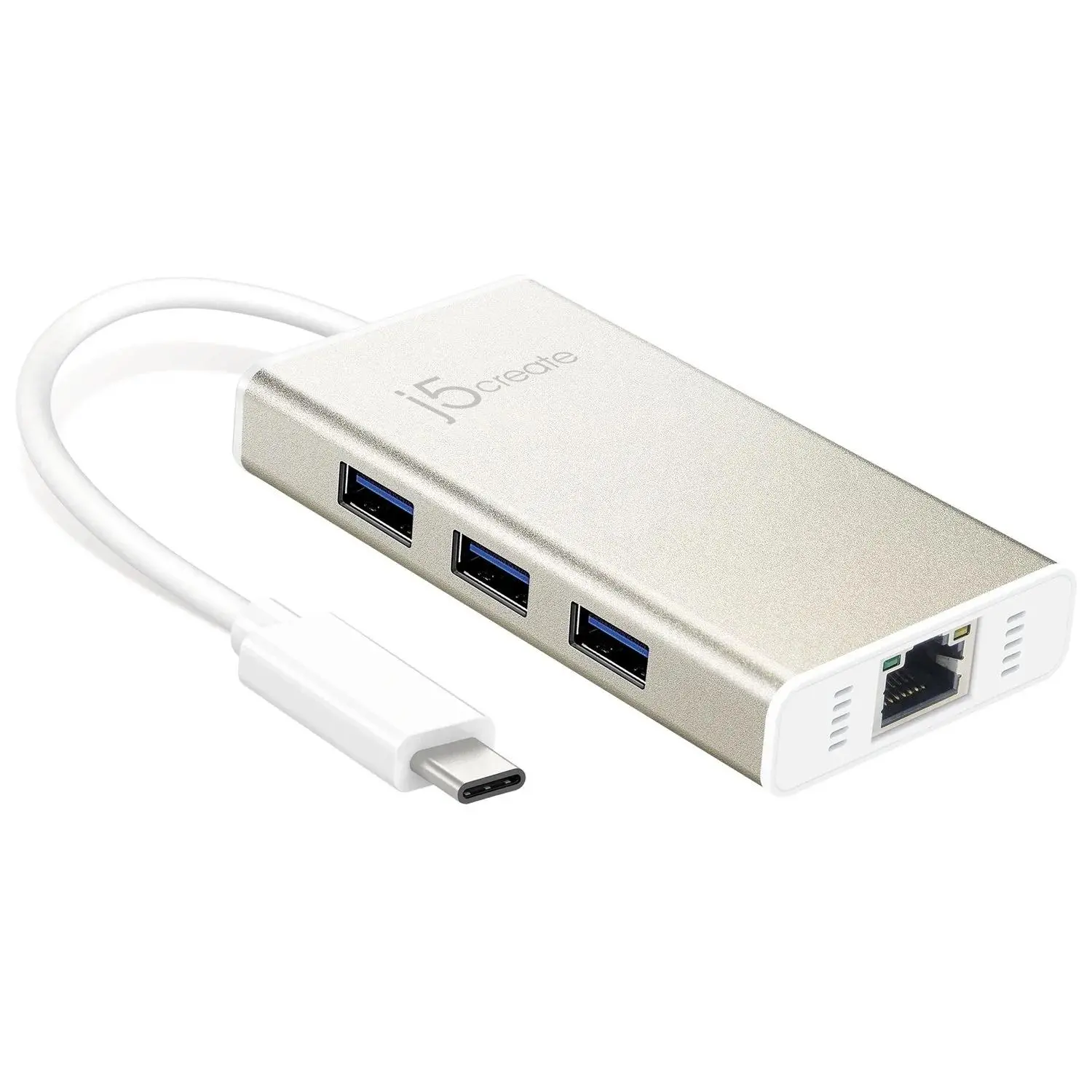Хъб 3-портов J5create JCH471, USB-C 3.1, USB-A 3.0, Gigabit Ethernet - image 1