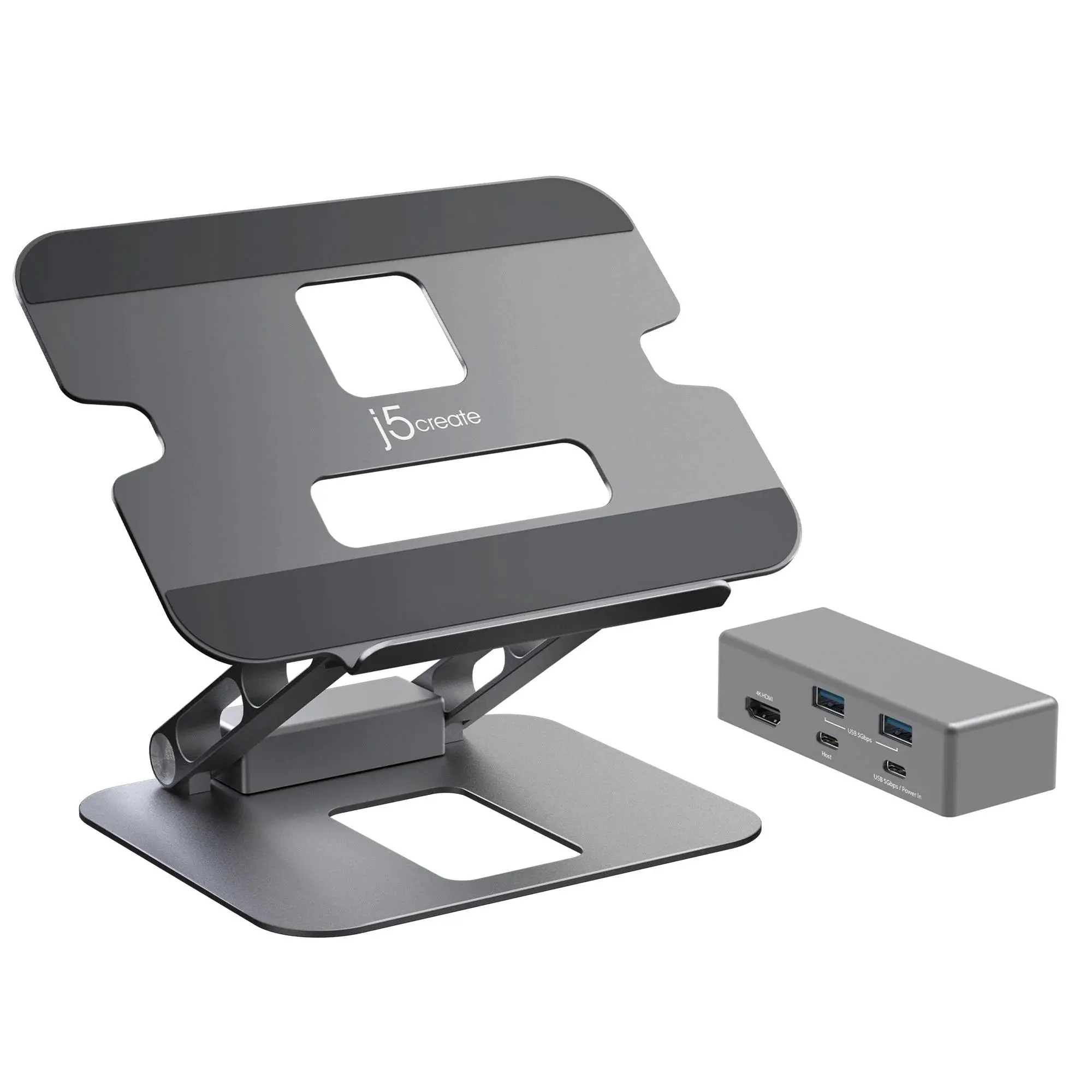 Βάση laptop με docking station j5create JTS327, έως 16", USB-C, 4K