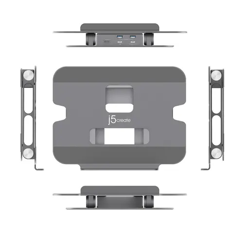 Поставка за лаптоп с докинг станция j5create JTS327, до 16", USB-C, 4K - image 2