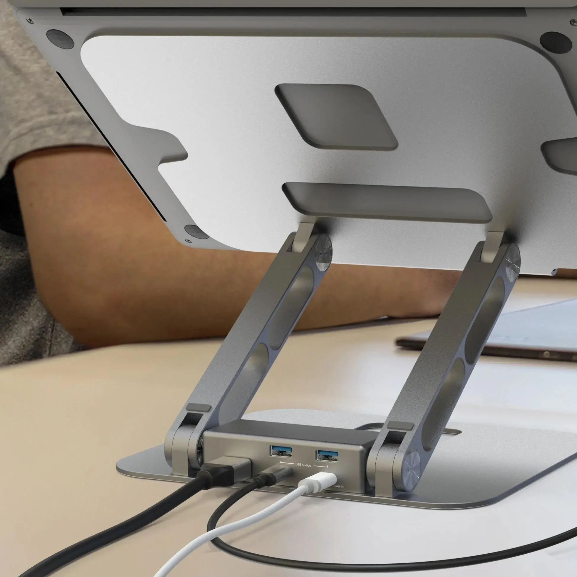 Suport pentru laptop cu docking station j5create JTS327, până la 16", USB-C, 4K - image 4
