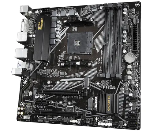 Дънна платка GIGABYTE B550M DS3H, Socket AM4, 4 x DDR4 - image 1