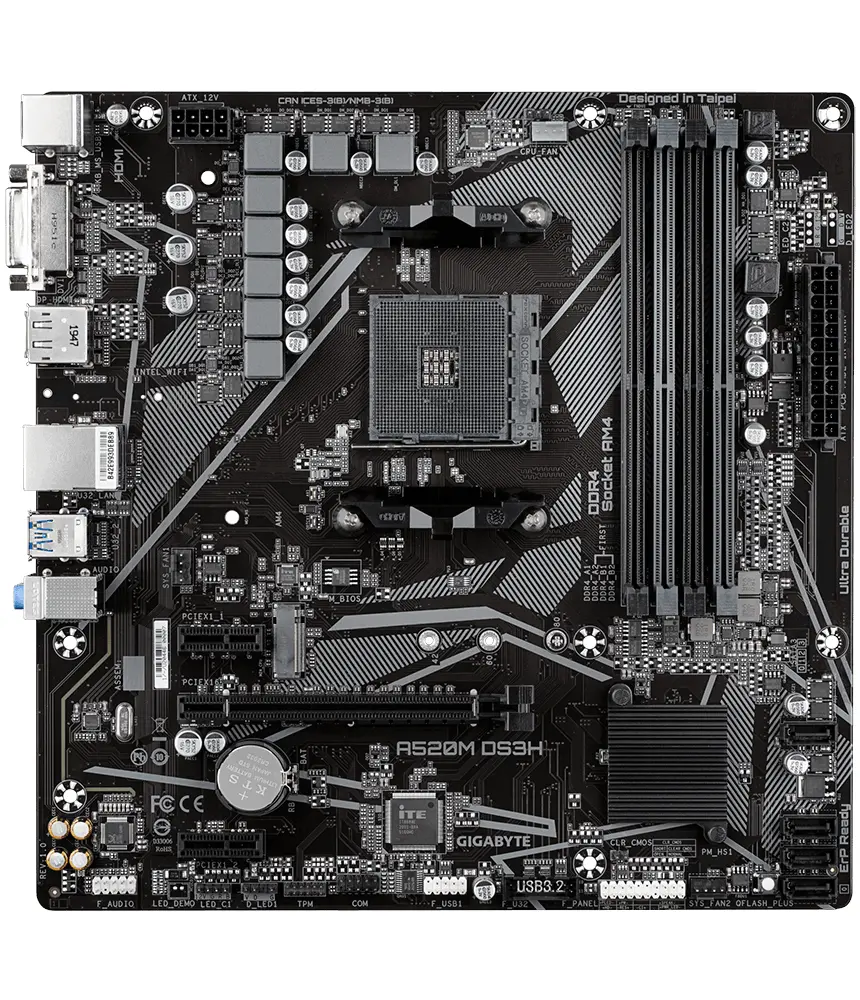 Μητρική GIGABYTE A520M-DS3H V2, Socket AM4