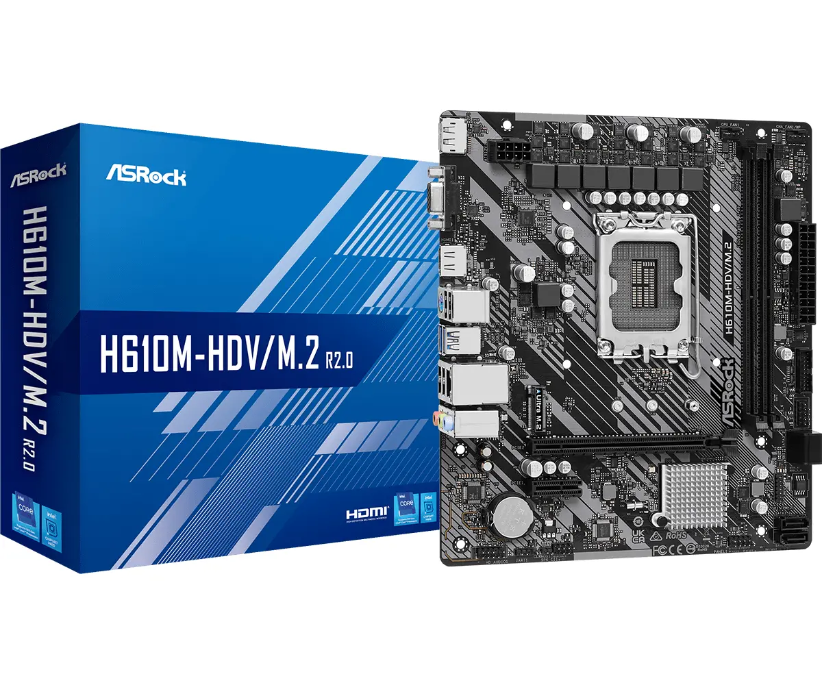 Дънна платка ASRock H610M-HDV/M.2 R 2.0, LGA1700, DDR4, mATX - image 3