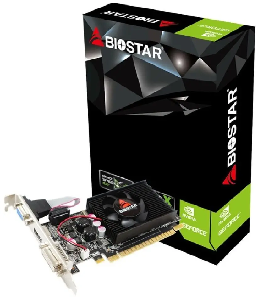 Placă video BIOSTAR GeForce 210, 1GB, GDDR3, 64 bit, DVI-I, D-Sub, HDMI