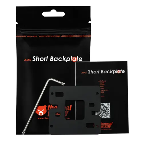 Монтажна рамка Thermal Grizzly AM5 Short Backplate, Алуминий, Черен - image 3