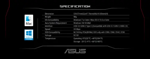 Чекмедже за SSD ASUS ROG Strix Arion Lite, Черен - image 3