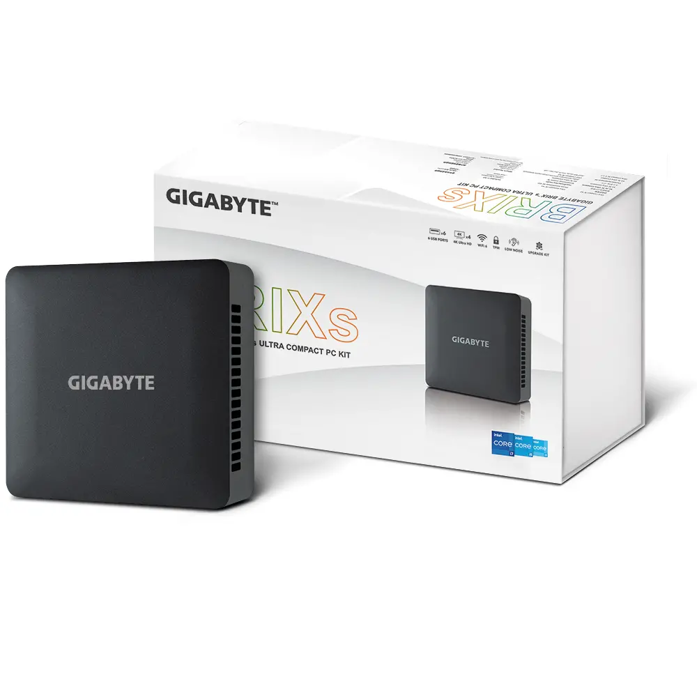 Настолен компютър Gigabyte Brix BRi7H, Intel Core i7-1355U, 2 x SO-DIMM DDR4 slot, M.2 2280 slot - image 3