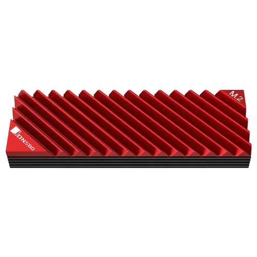 Radiator pasiv Jonsbo M.2 SSD, cu aripioare, Roșu - 2