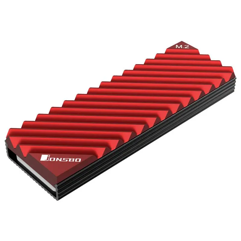 Radiator pasiv Jonsbo M.2 SSD, cu aripioare, Roșu - image 2