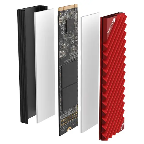 Παθητικός ψύκτρα Jonsbo M.2 SSD, με πτερύγια, Κόκκινο - 6
