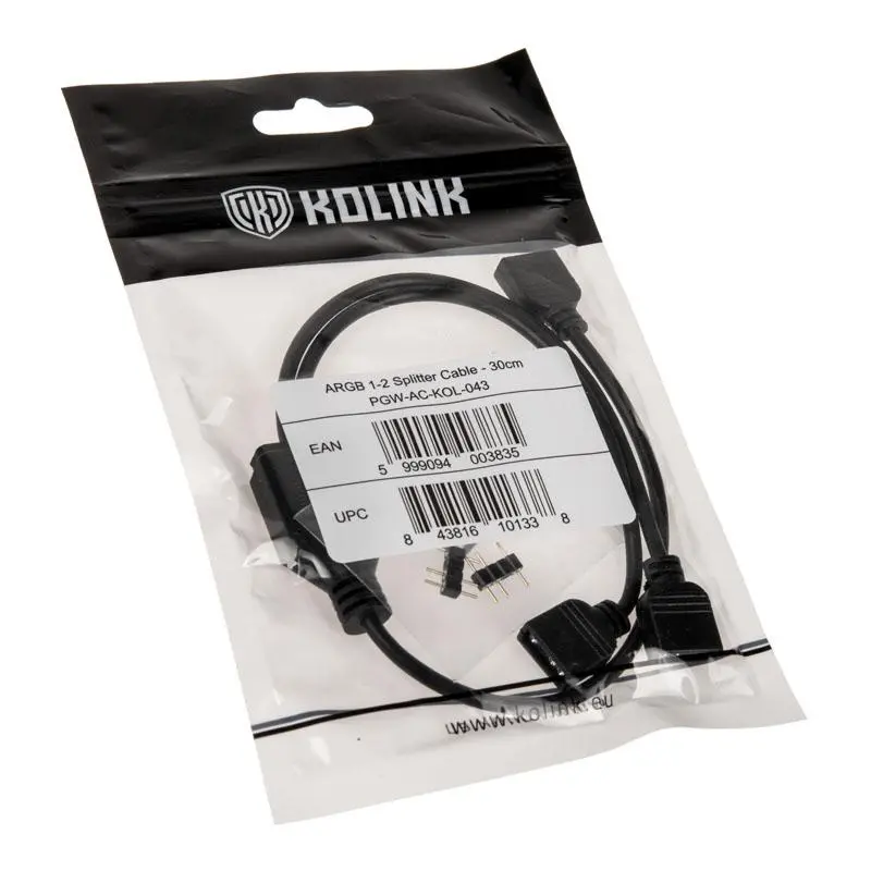 Cablu Kolink Y-Splitter 3 Pin pentru 2x dispozitive ARGB PGW-AC-KOL-043 - image 2
