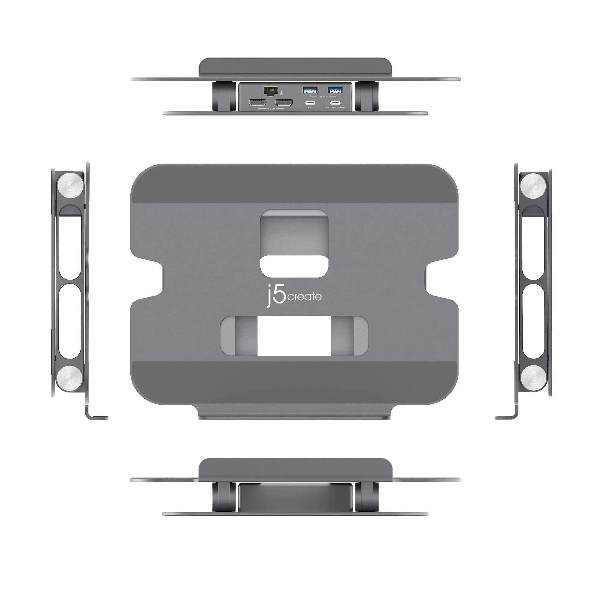 Поставка за лаптоп с докинг станция j5create JTS427, до 16", USB-C, HDMI, 4K - image 2