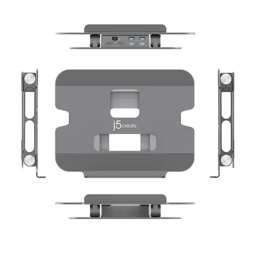Поставка за лаптоп с докинг станция j5create JTS427, до 16", USB-C, HDMI, 4K - image 2