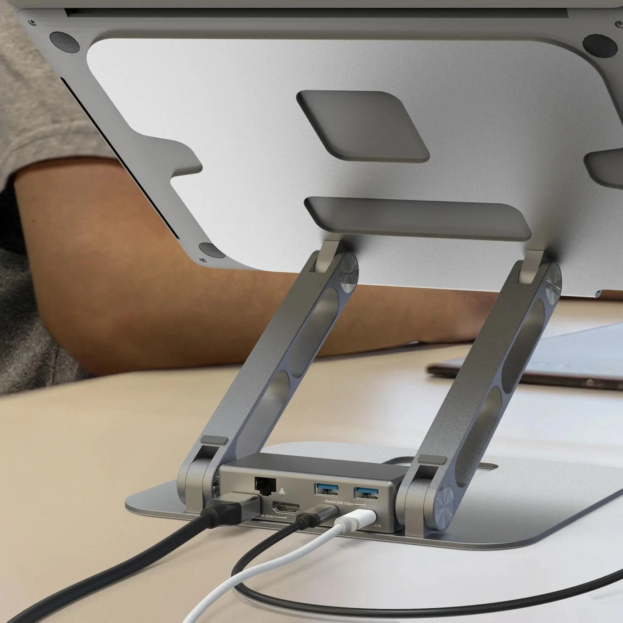 Suport pentru laptop cu docking station j5create JTS427, până la 16", USB-C, HDMI, 4K - image 4