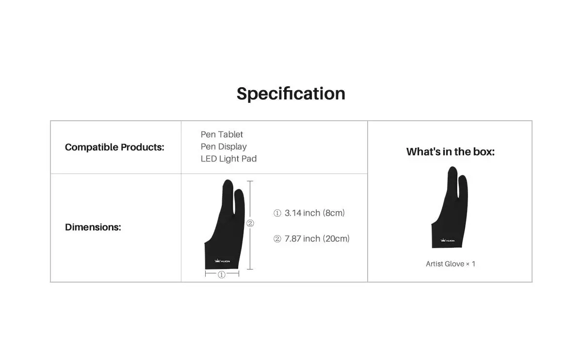 Γάντι για εργασία με γραφίδα-tablet HUION Artist glove GL200 - image 4