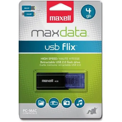 Memorie USB MAXELL FLIX, USB 2.0, 4GB, Neagră