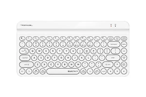 Безжична клавиатура A4tech Fstyler FBK30, Bluetooth, 2.4G, Стойка за телефон, Кирилизирана, Бяла