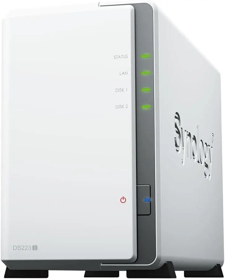 Storage în rețea Synology DS223j, Pentru 2 hard diskuri, Realtek RTD1619B 4-core 1.7GHz, 1 GB