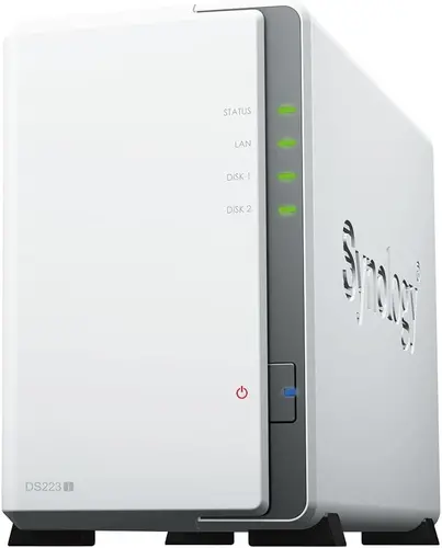Storage în rețea Synology DS223j, Pentru 2 hard diskuri, Realtek RTD1619B 4-core 1.7GHz, 1 GB - 1