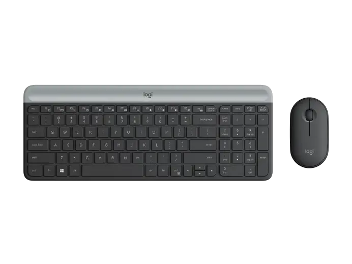 Set, Logitech Slim Wireless Keyboard and Mouse Combo MK470 - GRAPHITE