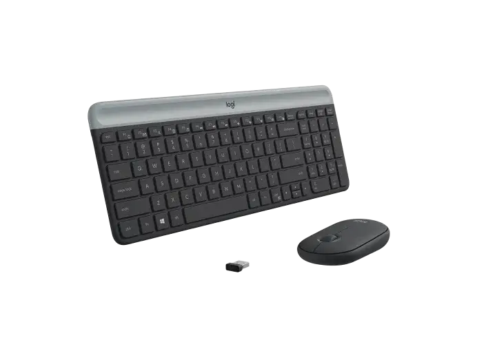 Σετ, Logitech Slim Wireless Keyboard and Mouse Combo MK470 - GRAPHITE - image 1