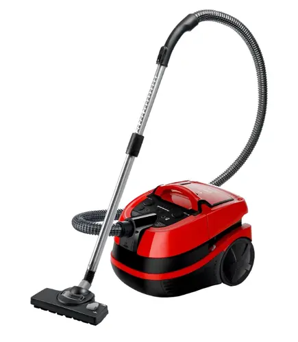 Перяща прахосмукачка, Bosch BWD421PET, 3in1 vacuum cleaner for dry and wet cleaning, 2,5 lt dust container, 2100 W, HEPA H13, 12 m radius, liquid pick-up nozzles, parquet brush, turbo brush, mattress brush, water tank: 5 l, tornado red-black - image 1