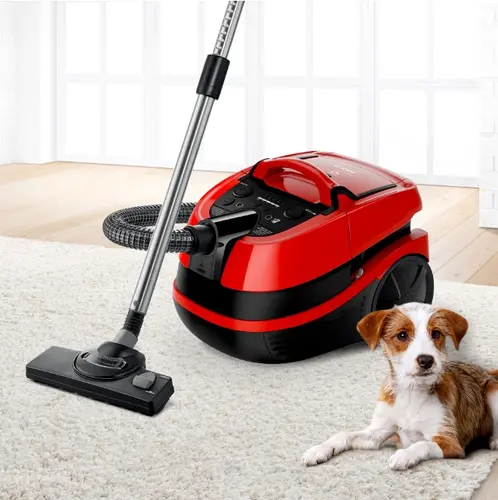 Перяща прахосмукачка, Bosch BWD421PET, 3in1 vacuum cleaner for dry and wet cleaning, 2,5 lt dust container, 2100 W, HEPA H13, 12 m radius, liquid pick-up nozzles, parquet brush, turbo brush, mattress brush, water tank: 5 l, tornado red-black - image 7