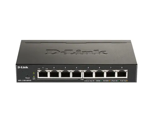 Комутатор, D-Link 8-Port PoE Gigabit Smart Switch - 1