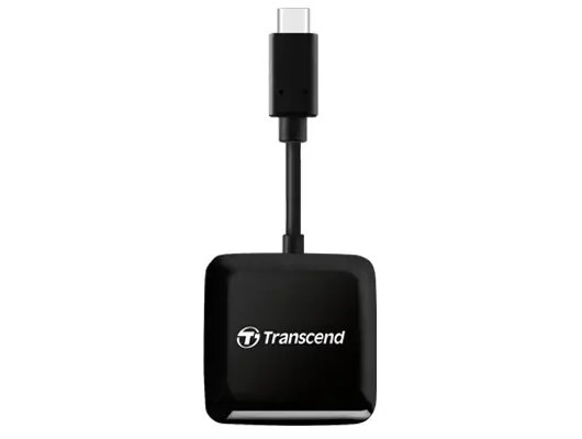 Cititor de carduri, Transcend SD/microSD Card Reader, USB 3.2 Gen 1, Negru, Type C