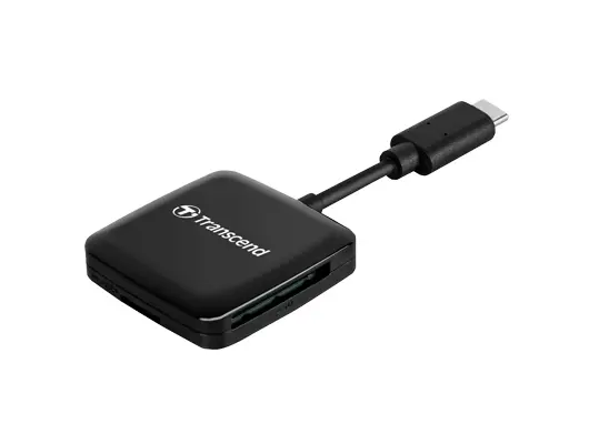 Cititor de carduri, Transcend SD/microSD Card Reader, USB 3.2 Gen 1, Negru, Type C - image 1