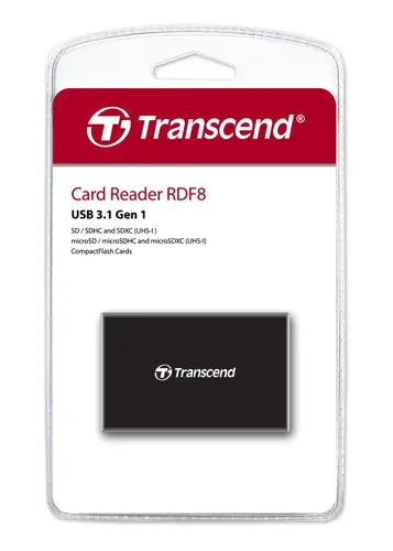 Καρταναγνώστης, Transcend All-in-1 Multi Memory Card Reader, USB 3.0/3.1 Gen 1, Μαύρο - 3