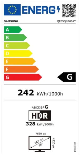 Телевизор, Samsung 65'' 65QN800A Neo QLED 8K FLAT, SMART, 4800 PQI, Dual LED, Direct Full Array 8x, Micro Dimming, Quantum HDR 2000, HDR 10+, Dolby Digital Plus, Q-Symphony, Mirroring, Bixby, Bluetooth 5.2, Wi-Fi 6, 4xHDMI, 3xUSB, Frameless, Tizen, Black - image 2