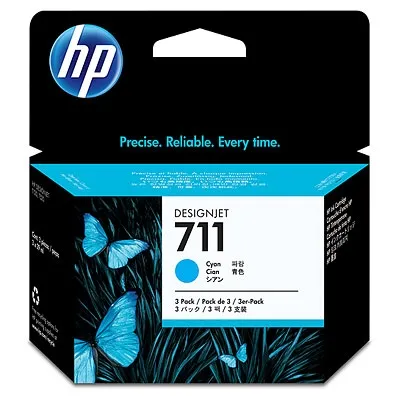Консуматив, HP 711 3-pack 29-ml Cyan Ink Cartridges