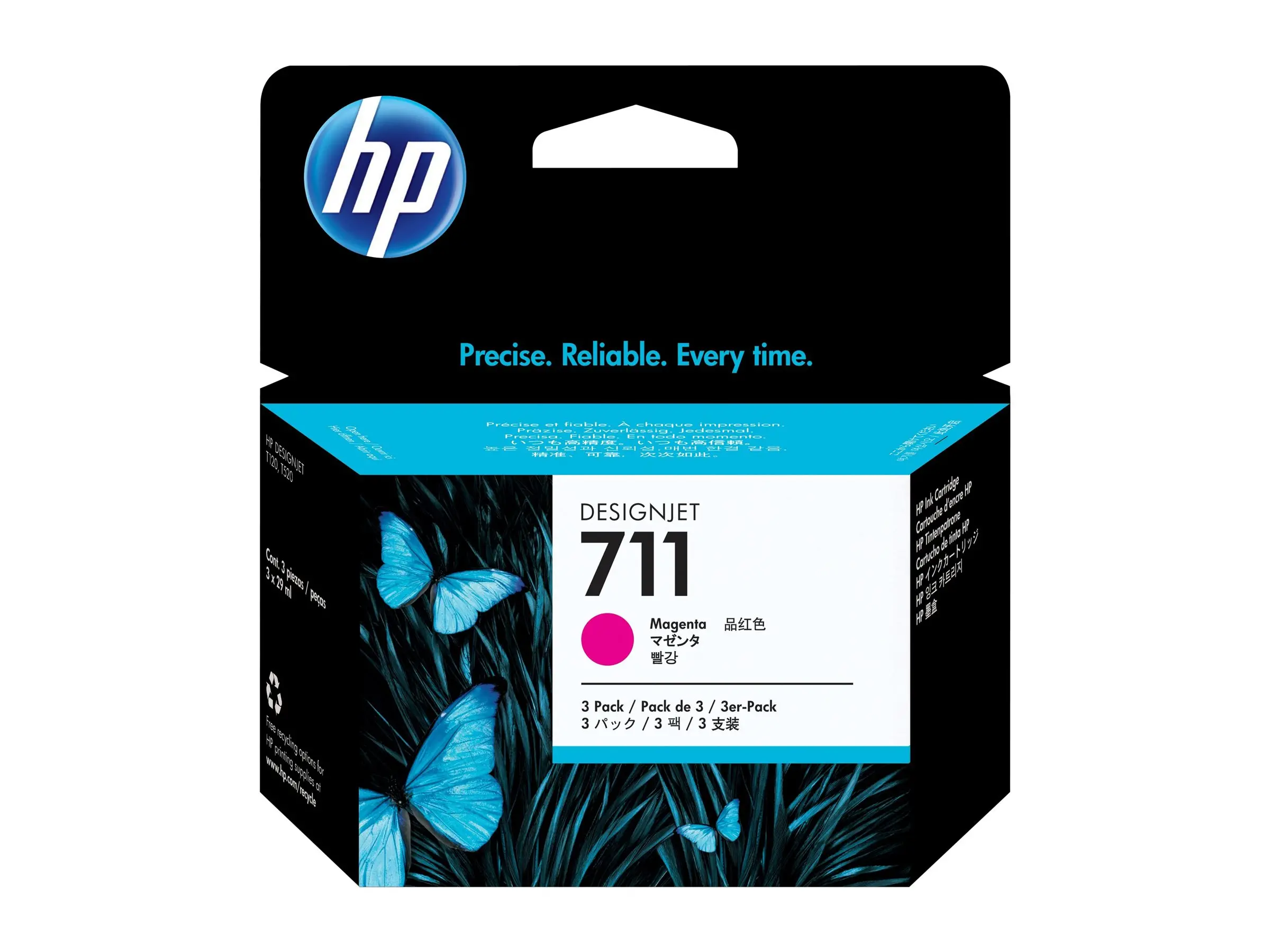 Консуматив, HP 711 3-pack 29-ml Magenta Ink Cartridges