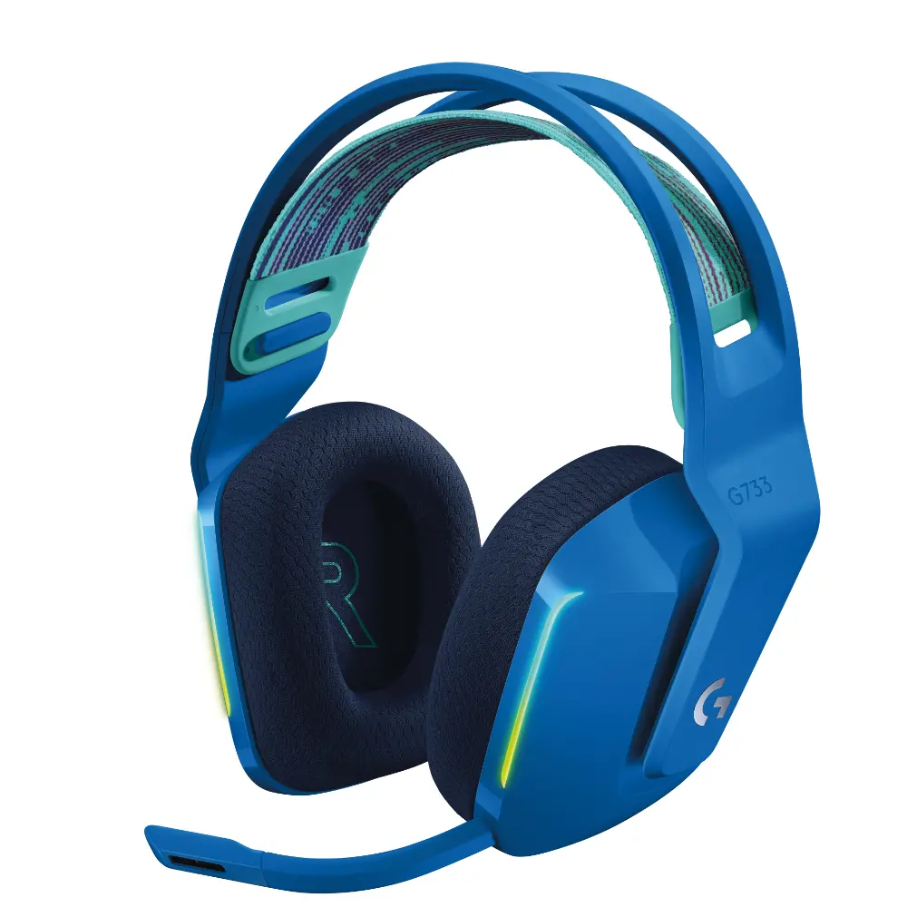 Căști, Logitech G733 Wireless Headset, Lightsync RGB, Lightspeed fără fir, PRO-G 40 mm Drivers, DTS Headphone:X 2.0 Surround, microfon Blue Voice, 278