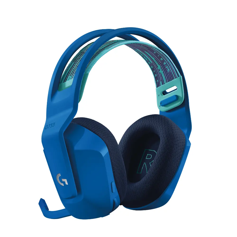 Слушалки, Logitech G733 Wireless Headset, Lightsync RGB, Lightspeed Wireless, PRO-G 40 mm Drivers, DTS Headphone:X 2.0 Surround, Blue Voice Microphone, 278 g, Blue - image 2