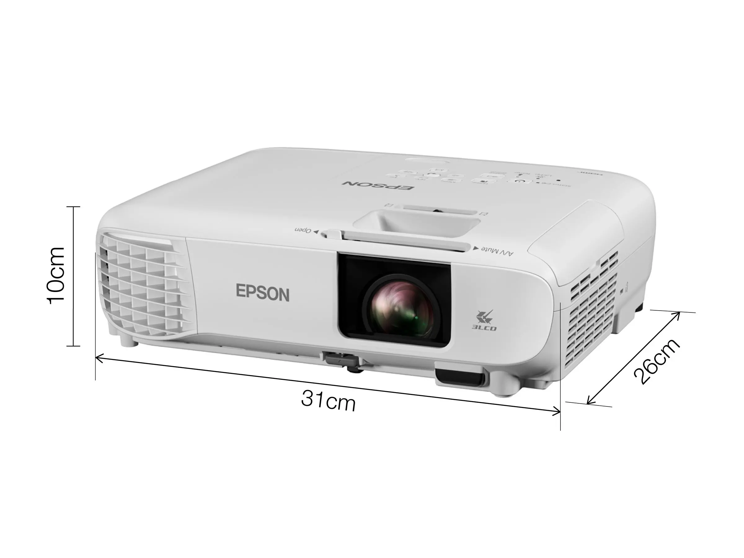 Мултимедиен проектор, Epson EB-FH06, Full HD 1080p (1920 x 1080, 16:9), 3 500 ANSI lumens, 16 000:1, USB, 2x HDMI, VGA, Wireless 802.11b/g/n (optional), Lamp warr: 12 months or 1000 h, White - image 2