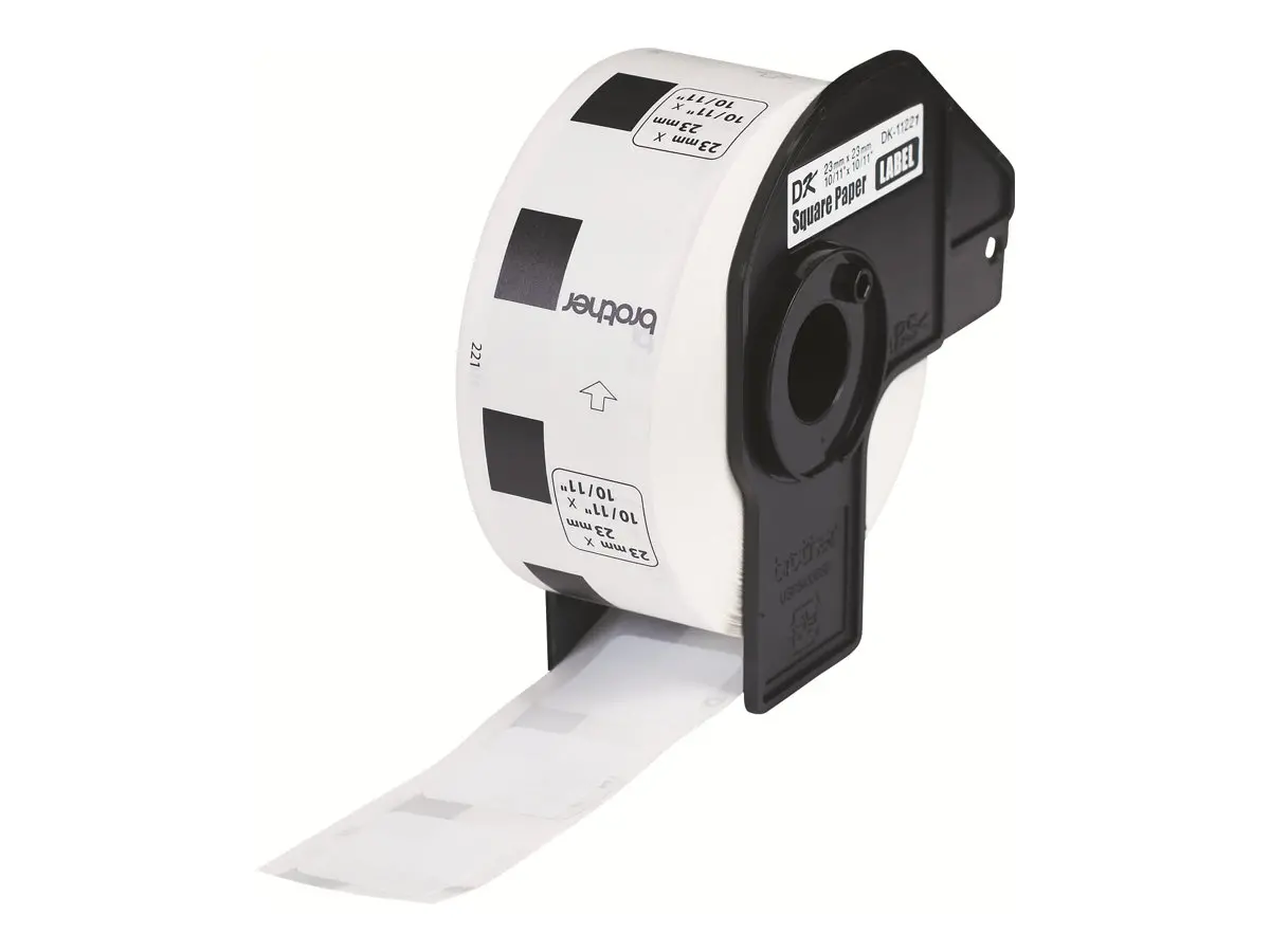 Консуматив, Brother DK-11221 Square Paper Labels, 23mmx23mm, 1000 labels per roll (Black on White) - image 2