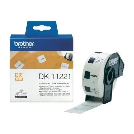 Αναλώσιμο, Brother DK-11221 τετράγωνες χάρτινες ετικέτες, 23mmx23mm, 1000 ετικέτες ανά ρολό (μαύρο σε λευκό)
