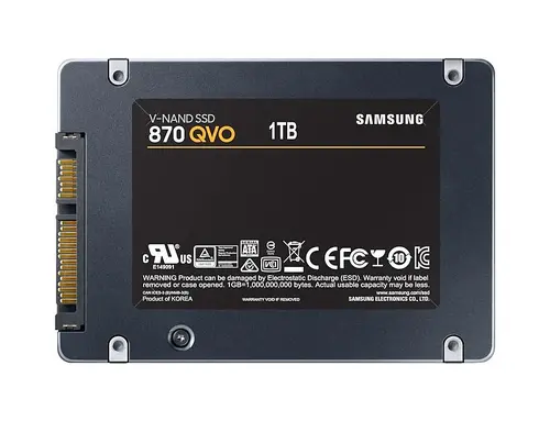 Твърд диск, Samsung SSD 870 QVO 1TB Int. 2.5" SATA, V-NAND 4bit MLC, Read up to 560MB/s, Write up to 530MB/s, MKX Controller, Cache Memory 1GB DDR4 - image 1