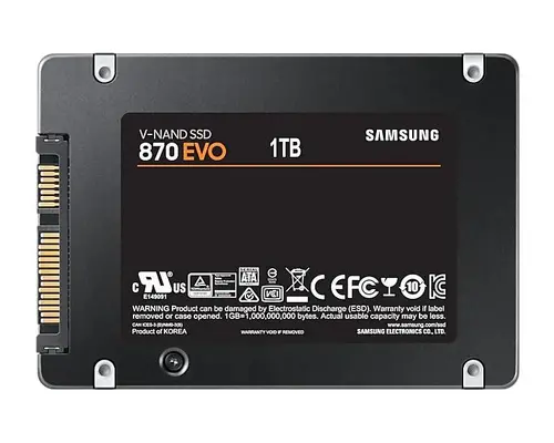 Твърд диск, Samsung SSD 870 EVO 1TB Int. 2.5" SATA, V-NAND 3bit MLC, Read up to 560MB/s, Write up to 530MB/s, MKX Controller, Cache Memory 1GB DDR4 - image 1