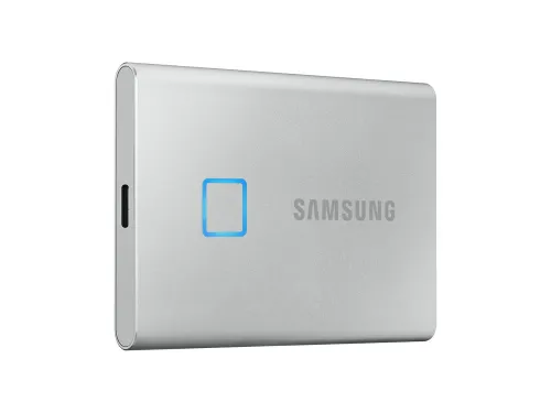 Твърд диск, Samsung Portable SSD T7 Touch 1TB, USB 3.2, Fingerprint, Read 1050 MB/s Write 1000 MB/s, Silver