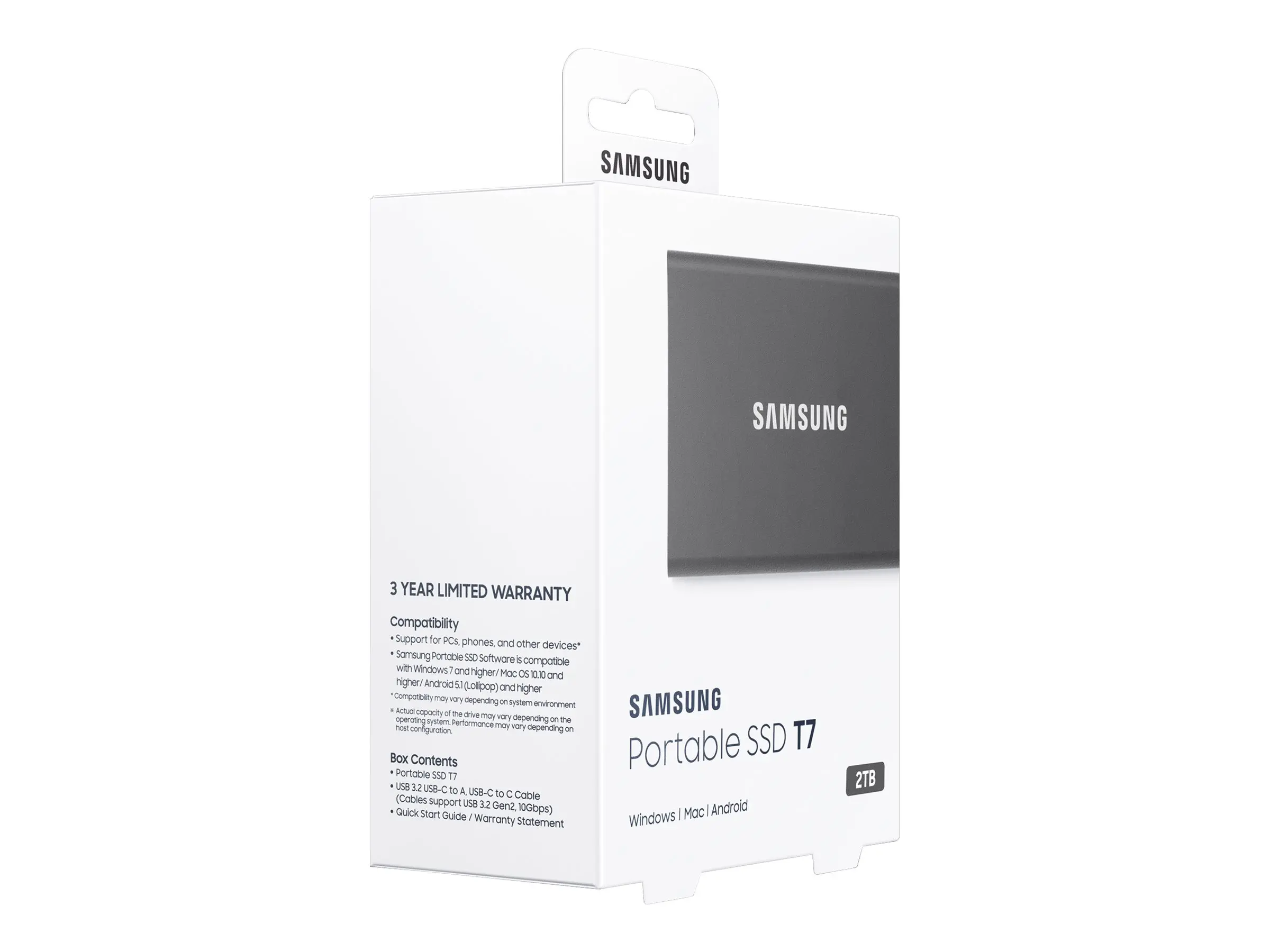 Твърд диск, Samsung Portable SSD T7 2TB, USB 3.2, Read 1050 MB/s Write 1000 MB/s, Titan Gray - image 2