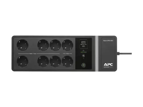 Sursă neîntreruptibilă UPS, APC Back-UPS 850VA, 230V, porturi de încărcare USB Type-C și A - 1
