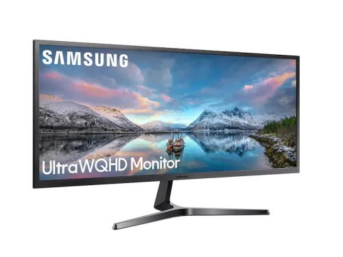 Монитор, Samsung S34J550, 34.1" VA LED, 60Hz, 4 ms GTG, 3440 x 1440, 300 cd/m2, 3000:1 Contrast, Mega DCR, FreeSync, Eco Saving Plus, Eye Saver Mode, Low Input Lag Mode, Flicker Free, Game Mode, 2xHDMI, Display Port 1.2, Headphone, 178°/178°, Dark Blue Gray - image 1