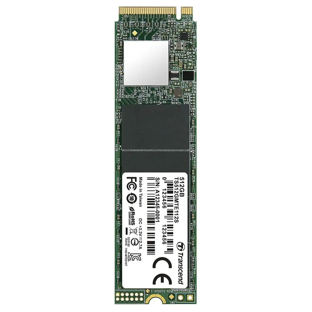 Твърд диск, Transcend 512GB, M.2 2280, PCIe Gen3x4, M-Key, 3D TLC, DRAM-less