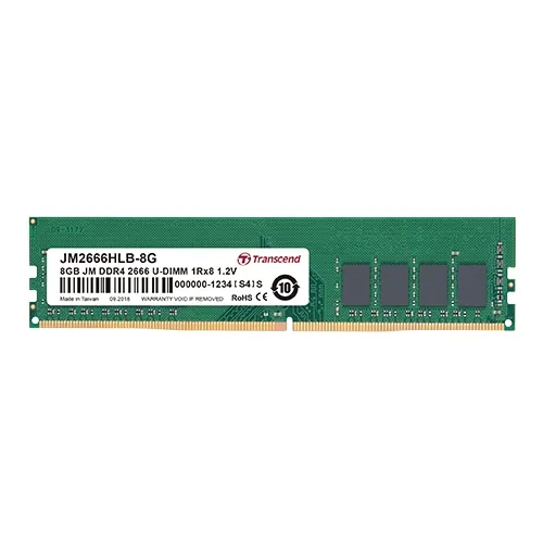 Памет, Transcend 4GB 288pin U-DIMM DDR4 2666 1Rx8 512Mx8 CL19 1.2V
